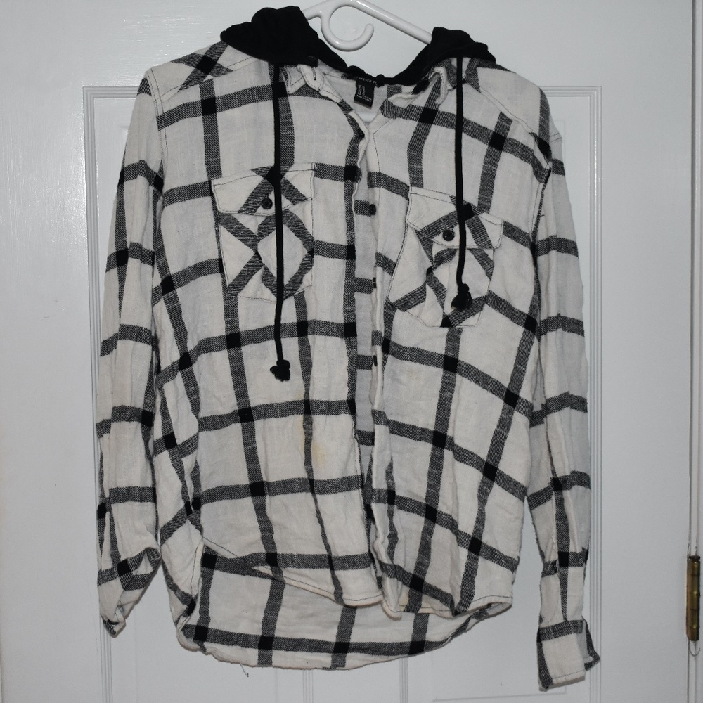 Forever 21 Hooded Flannel